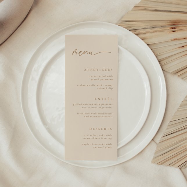 Elegant Beige Script Wedding Menu (Creator Uploaded)