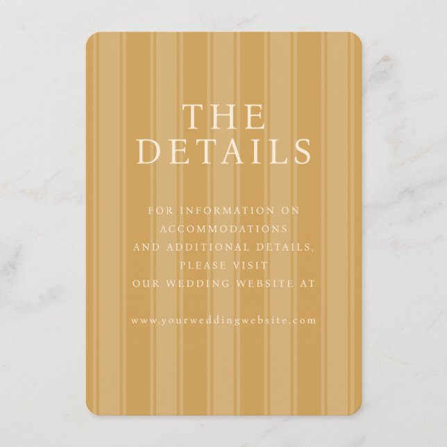 Elegant Beige Striped Details Enclosure Card (Front)