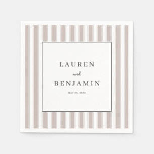 Elegant Beige Striped Minimalist Napkin