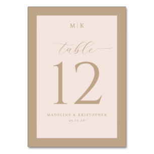 Elegant Beige Table Number
