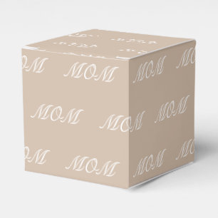 Elegant beige tan custom script name text monogram favour box