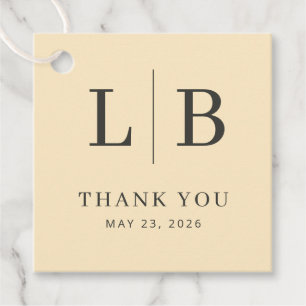 Elegant Beige Thank You Card Favour Tags