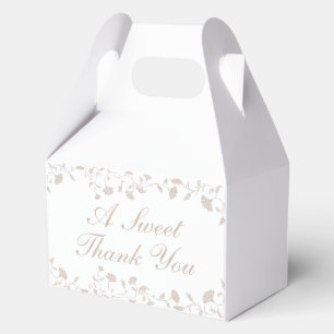 Elegant Beige Thank You Wedding Favour Box