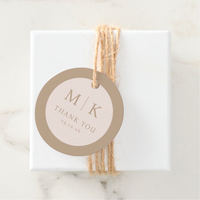 Elegant Beige Typographic Gratitude Favour Tags (In Situ)