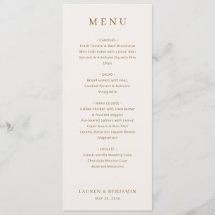 Elegant Beige Typographic Menu