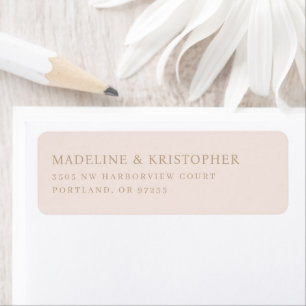 Elegant Beige Typographic Return Address Label
