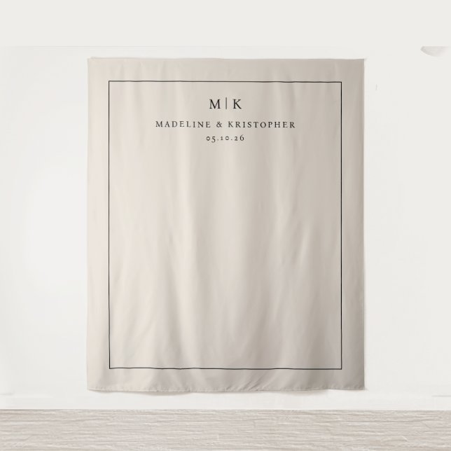 Elegant Beige Typographic Tapestry (Front)