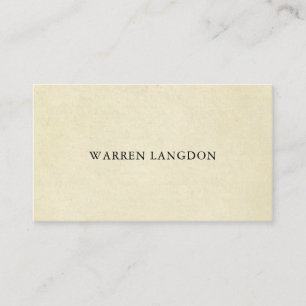 Elegant Beige Vintage Paper Professional Business Card