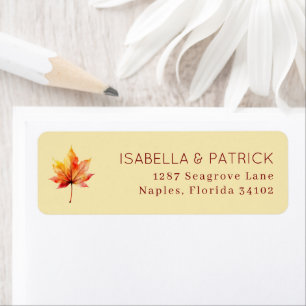 Elegant Beige Watercolor Leaf Return Address Label
