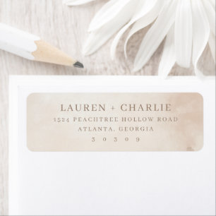 Elegant Beige Watercolor Return Address Label