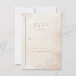 Elegant Beige Watercolor RSVP Card