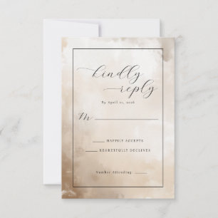 Elegant Beige Watercolor RSVP Card