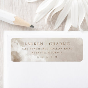 Elegant Beige Watercolor Wash Return Address Label