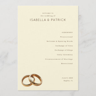 Elegant Beige Wedding Rings Program
