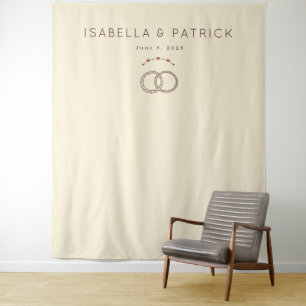 Elegant Beige Wedding Rings Tapestry