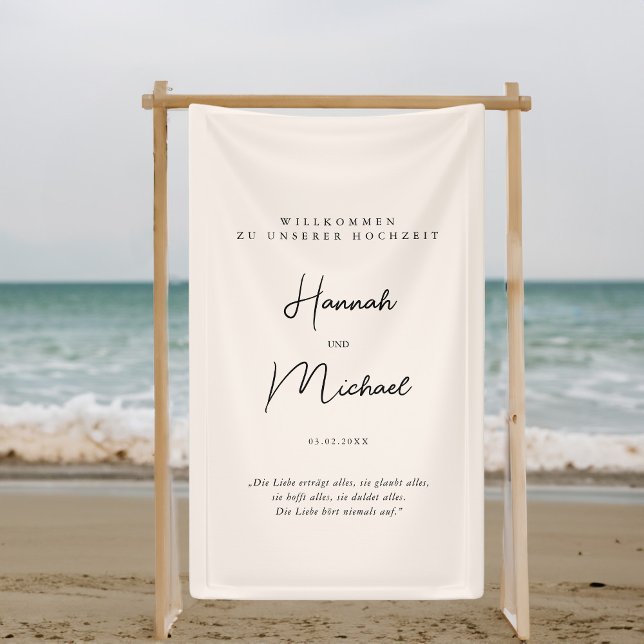 Elegant, beige, "Welcome to our wedding" Banner (Creator Uploaded)