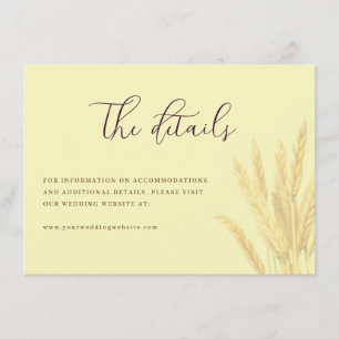 Elegant Beige Wheat Illustration Enclosure Card