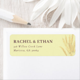 Elegant Beige Wheat Stalks Return Address Label