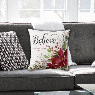 Elegant Believe Christmas Cushion