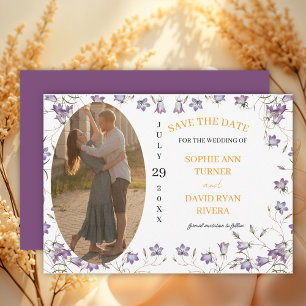 Elegant Bellflower Wedding Photo Save The Date
