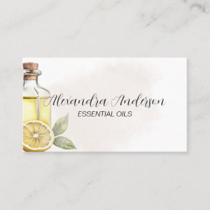 Elegant Bergamot Essential Oils Floral Watercolor Business Card