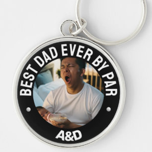 elegant best dad ever by par personalised photo key ring