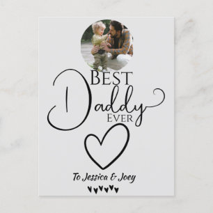 elegant, best dad ever, calligraphy personalise  holiday postcard