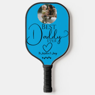 elegant, best dad ever, calligraphy personalise pickleball paddle