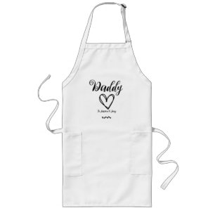 elegant, best dad ever, daddy love personalise long apron