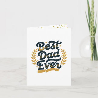 Elegant Best Dad Ever Gold Laurel Vintage Greeting Card