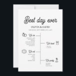 Elegant Best Day Ever Wedding Timeline Program<br><div class="desc">Celebrate your special day with the Elegant Best Day Ever Wedding Timeline Program. This thoughtfully designed program provides your guests with a clear and stylish overview of the day's events. Featuring a modern and elegant layout, the timeline includes customisable icons and beautifully crafted typography that highlights each moment of your...</div>
