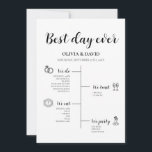 Elegant Best Day Ever Wedding Timeline Program<br><div class="desc">Celebrate your special day with the Elegant Best Day Ever Wedding Timeline Program. This thoughtfully designed program provides your guests with a clear and stylish overview of the day's events. Featuring a modern and elegant layout, the timeline includes customisable icons and beautifully crafted typography that highlights each moment of your...</div>