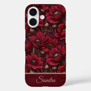 Elegant Best Friend Gift Anemones Floral Custom iPhone 16 Case