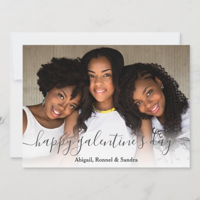 Elegant Best Friends galentine's day Bestie photo Holiday Card (Front)