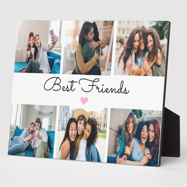 Elegant Best Friends Photo Collage Keepsake  Plaque (Side)