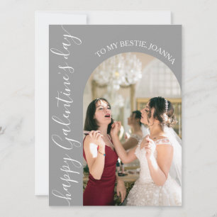 Elegant Best Friends valentine's day Bestie photo Holiday Card