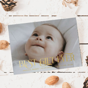 Elegant Best Gift Ever Holiday Baby Announcement