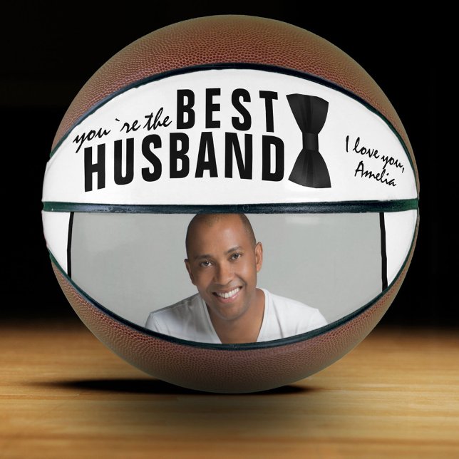 Elegant Best Husband Black Bow Tie Photo Basketball (Creator Uploaded)