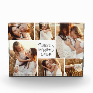 Elegant Best Mom Ever Typography Cute Photo Block