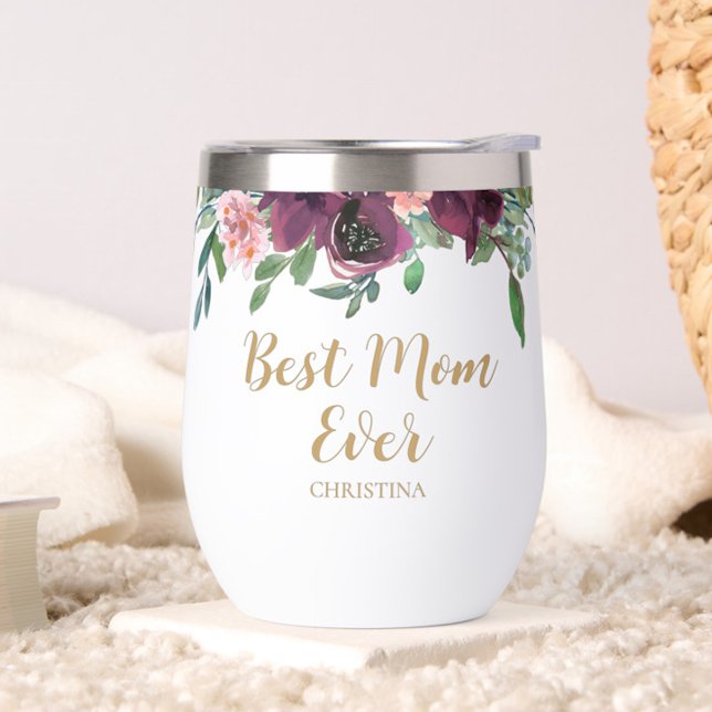 Elegant Best Mum Ever (Looking for a fun, trendy yet elegant gift for your Mom, Grandma or Sister? These beautiful floral ")