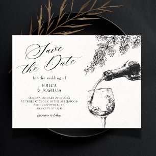 Elegant beverage wine bridal shower save the date