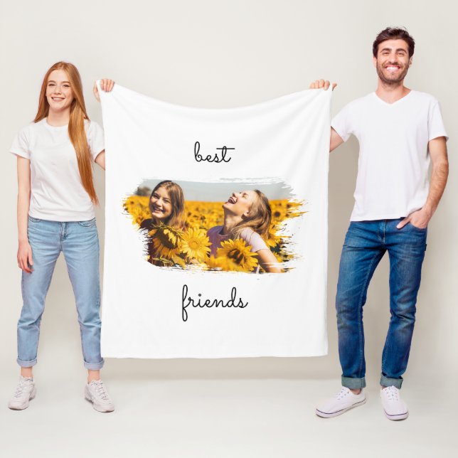 Elegant BFF Best Friends Forever Birthday Card Fleece Blanket (In Situ)