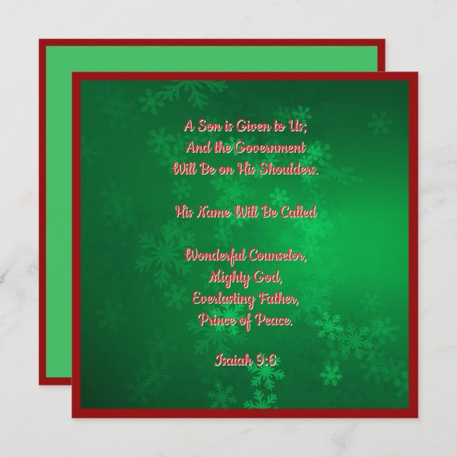 Elegant Bible Religious Christian Christmas Holiday Card (Front/Back)