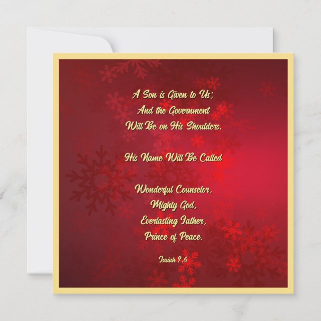 Elegant Bible Religious Christian Christmas  Holiday Card (Front)