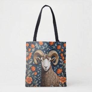 Elegant Big Horn Sheep William Morris Inspired  Tote Bag