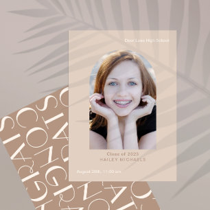 Elegant Big Type Photo Graduation Invitation