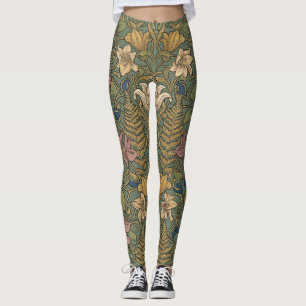 Elegant Biophilic Floral Art Nouveau  Patte Leggings