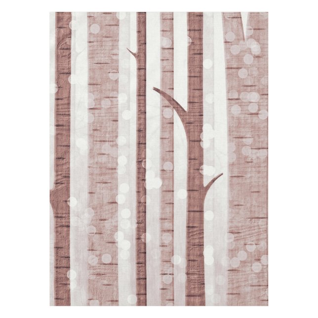 Elegant Birch Trees Forest Acrylic Artwork | Tablecloth (Front)