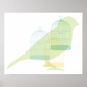 Elegant bird design poster