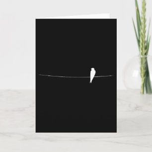 Elegant Bird On A Wire, House Martin Silhouette, Y Card